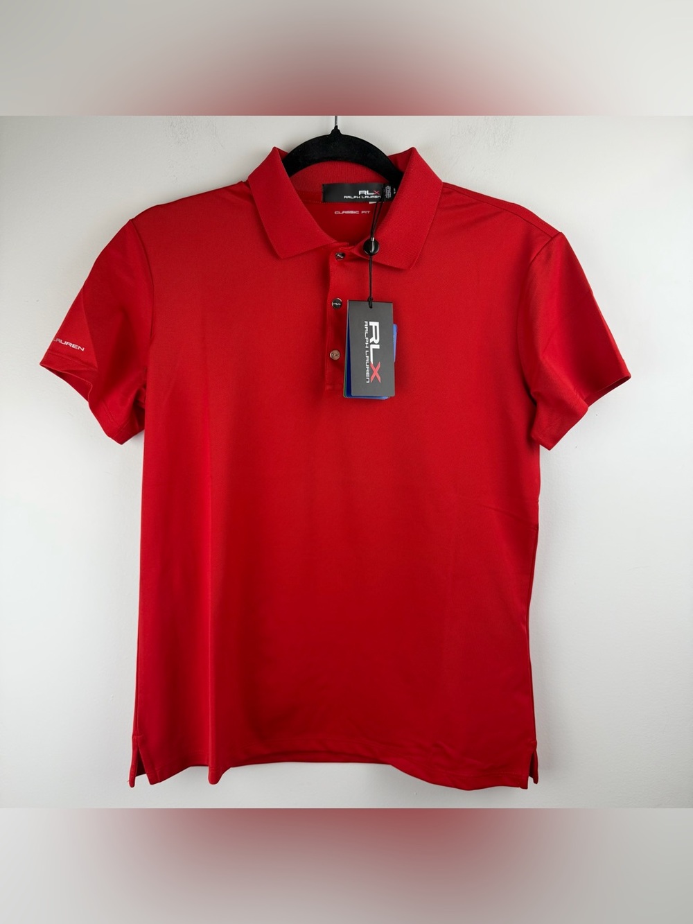 RLX Ralph Lauren Women’s Red Golf Polo Shirt Snap Classic Fit Size S NWT